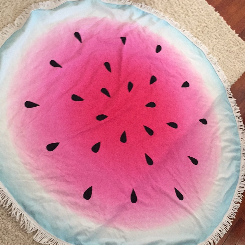 Watermelon Round Beach Towel